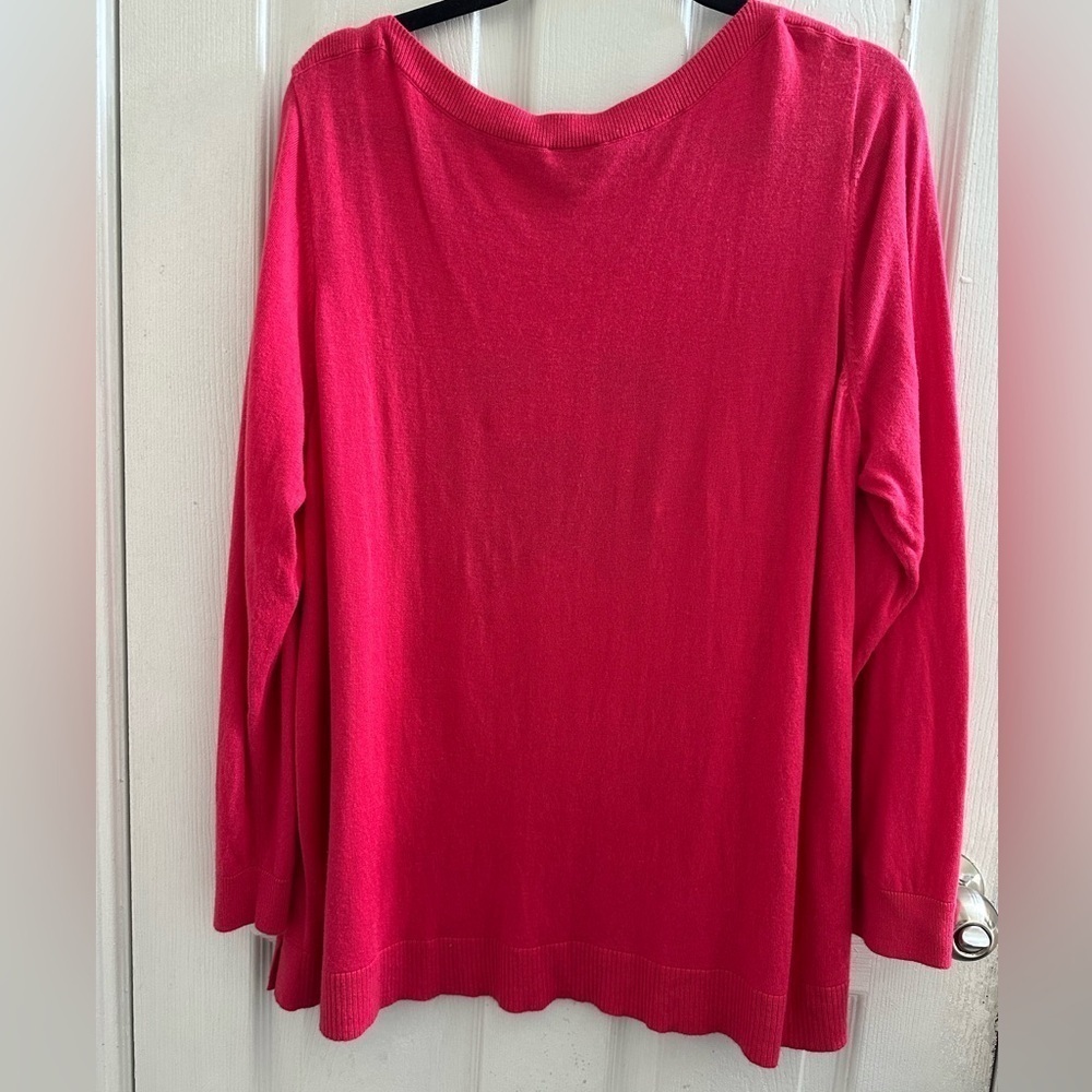 Talbots Women's Pink Fuchsia Crab Sweater Sz 3Xp - Picture 4 of 7